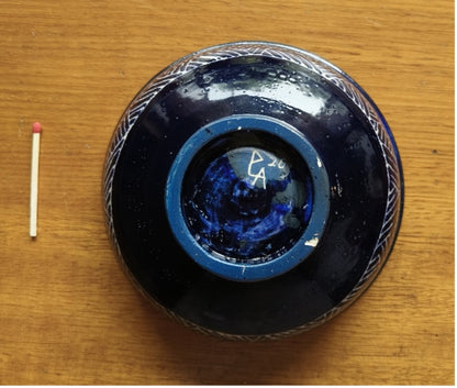 129 Relish Bowl with Sgraffito